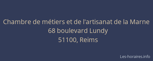 Chambre de métiers et de l'artisanat de la Marne