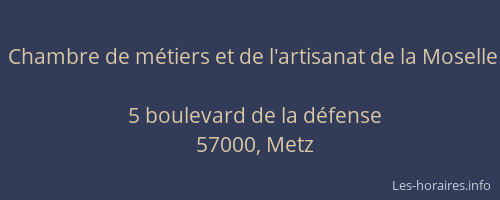 Chambre de métiers et de l'artisanat de la Moselle