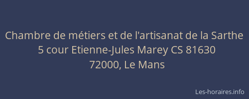 Chambre de métiers et de l'artisanat de la Sarthe