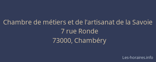 Chambre de métiers et de l'artisanat de la Savoie