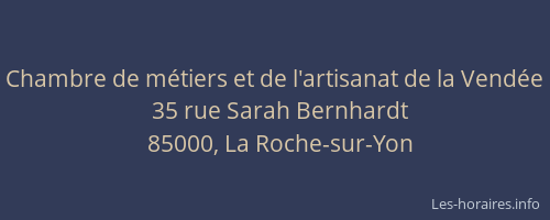Chambre de métiers et de l'artisanat de la Vendée