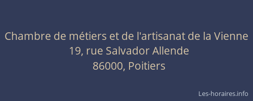 Chambre de métiers et de l'artisanat de la Vienne