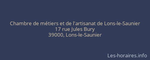Chambre de métiers et de l'artisanat de Lons-le-Saunier