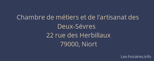 Chambre de métiers et de l'artisanat des Deux-Sévres