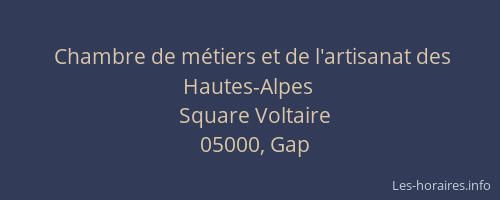 Chambre de métiers et de l'artisanat des Hautes-Alpes