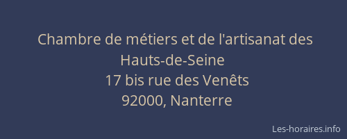 Chambre de métiers et de l'artisanat des Hauts-de-Seine