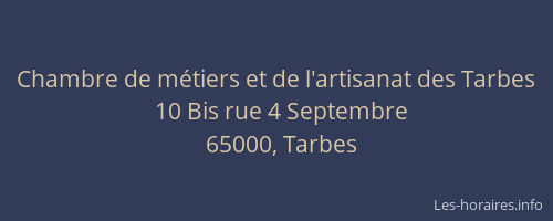 Chambre de métiers et de l'artisanat des Tarbes