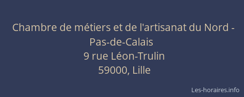 Chambre de métiers et de l'artisanat du Nord - Pas-de-Calais