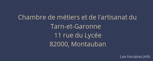 Chambre de métiers et de l'artisanat du Tarn-et-Garonne