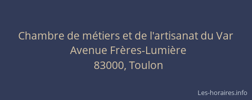 Chambre de métiers et de l'artisanat du Var