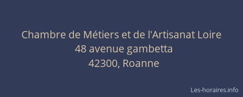 Chambre de Métiers et de l'Artisanat Loire