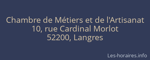 Chambre de Métiers et de l'Artisanat