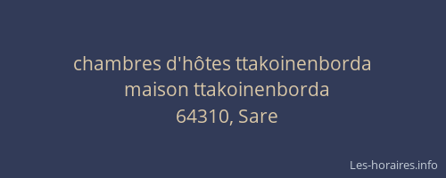 chambres d'h&ocirc;tes ttakoinenborda