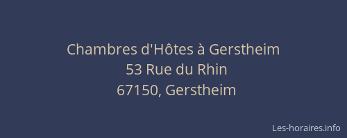 Chambres d'Hôtes à Gerstheim