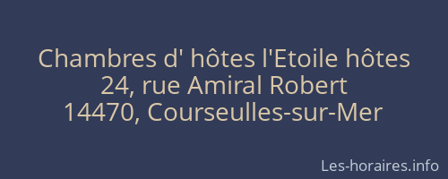 Chambres d' hôtes l'Etoile hôtes