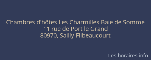 Chambres d'hôtes Les Charmilles Baie de Somme
