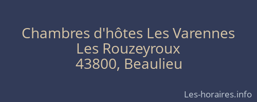 Chambres d'hôtes Les Varennes