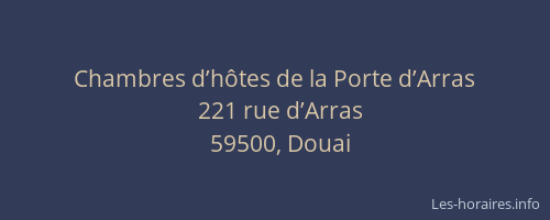 Chambres d’hôtes de la Porte d’Arras