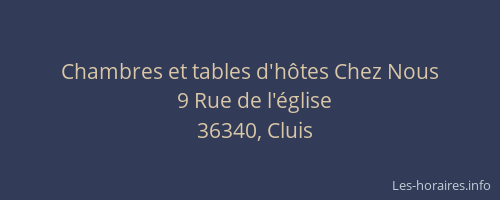 Chambres et tables d'h&ocirc;tes Chez Nous