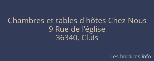 Chambres et tables d'hôtes Chez Nous