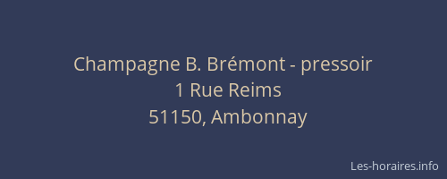 Champagne B. Brémont - pressoir