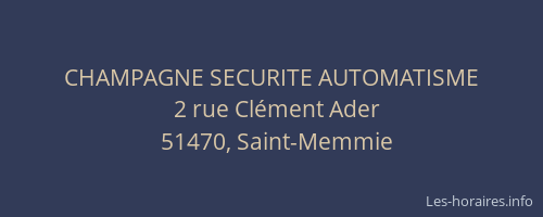 CHAMPAGNE SECURITE AUTOMATISME