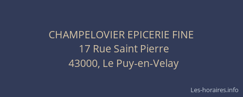 CHAMPELOVIER EPICERIE FINE