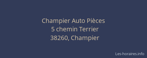 Champier Auto Pi&egrave;ces