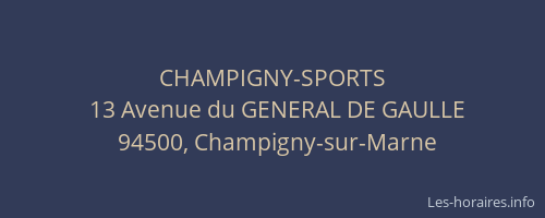CHAMPIGNY-SPORTS
