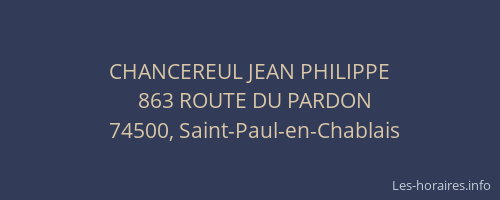 CHANCEREUL JEAN PHILIPPE