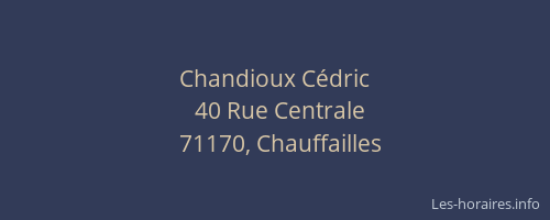 Chandioux C&eacute;dric