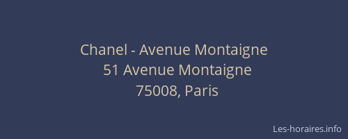 Chanel - Avenue Montaigne