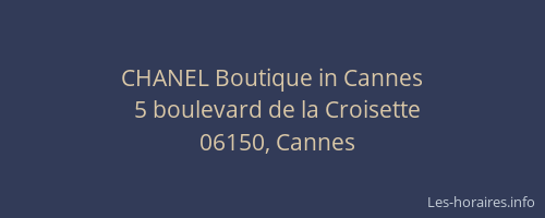 CHANEL Boutique in Cannes