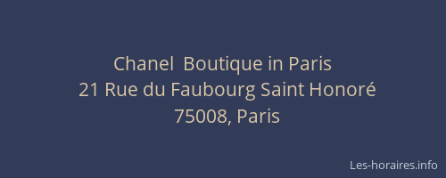 Chanel  Boutique in Paris