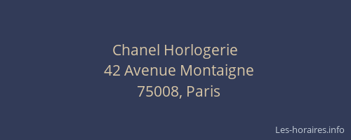 Chanel Horlogerie