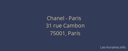 Chanel - Paris
