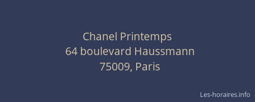 Chanel Printemps