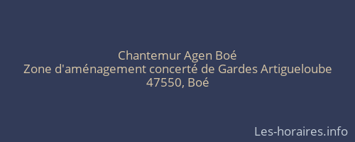 Chantemur Agen Boé