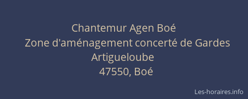 Chantemur Agen Bo&eacute;
