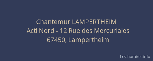 Chantemur LAMPERTHEIM