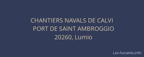 CHANTIERS NAVALS DE CALVI