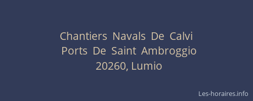 Chantiers  Navals  De  Calvi