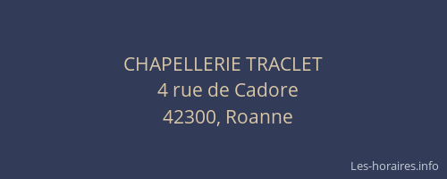 CHAPELLERIE TRACLET