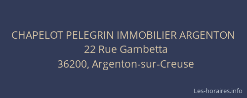 CHAPELOT PELEGRIN IMMOBILIER ARGENTON