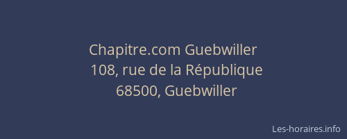 Chapitre.com Guebwiller