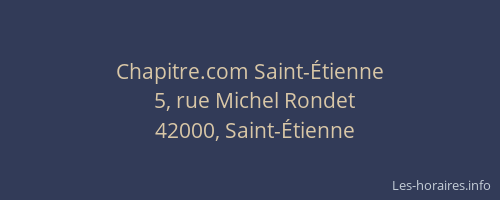 Chapitre.com Saint-Étienne