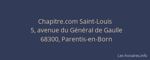Chapitre.com Saint-Louis
