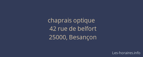 chaprais optique