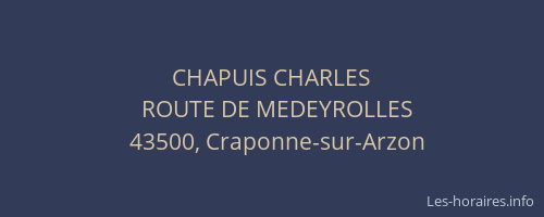 CHAPUIS CHARLES