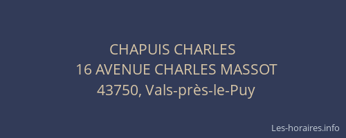 CHAPUIS CHARLES